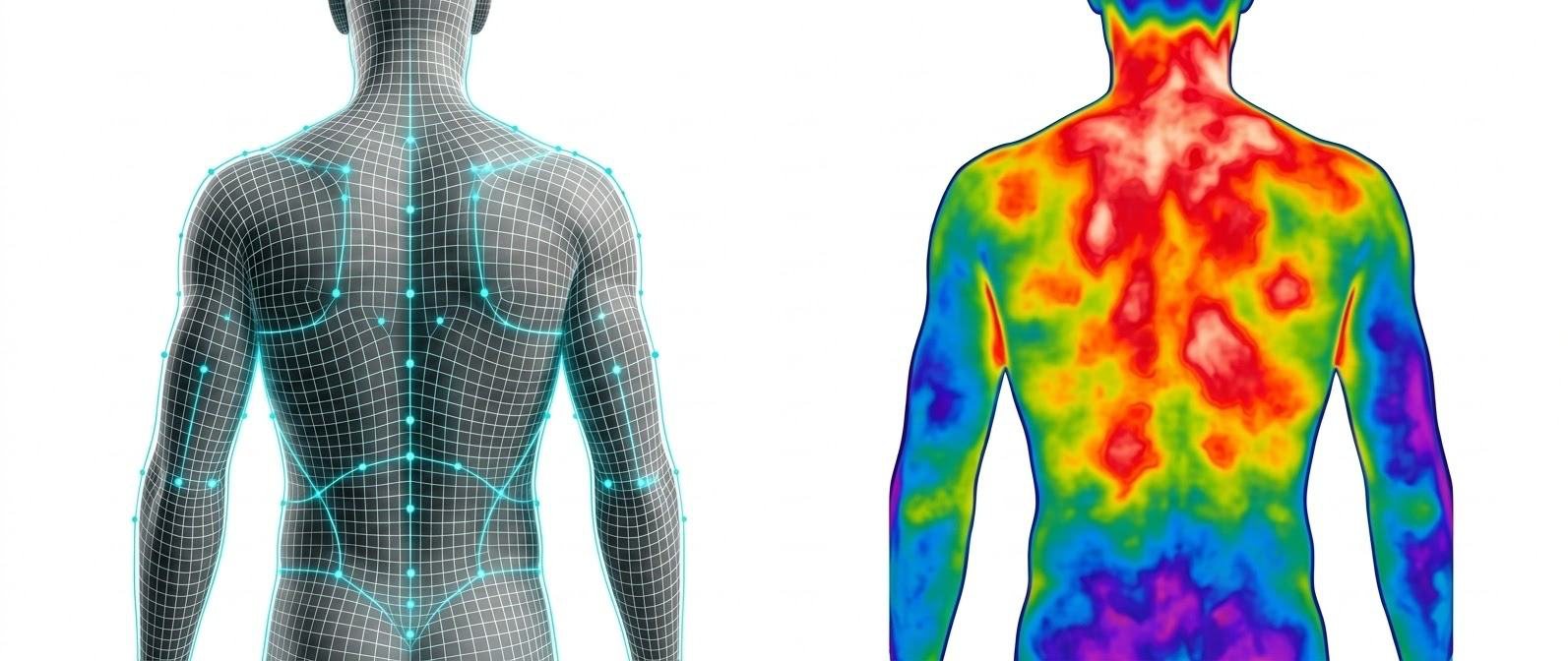 3D body contour and thermal mapping illustration
